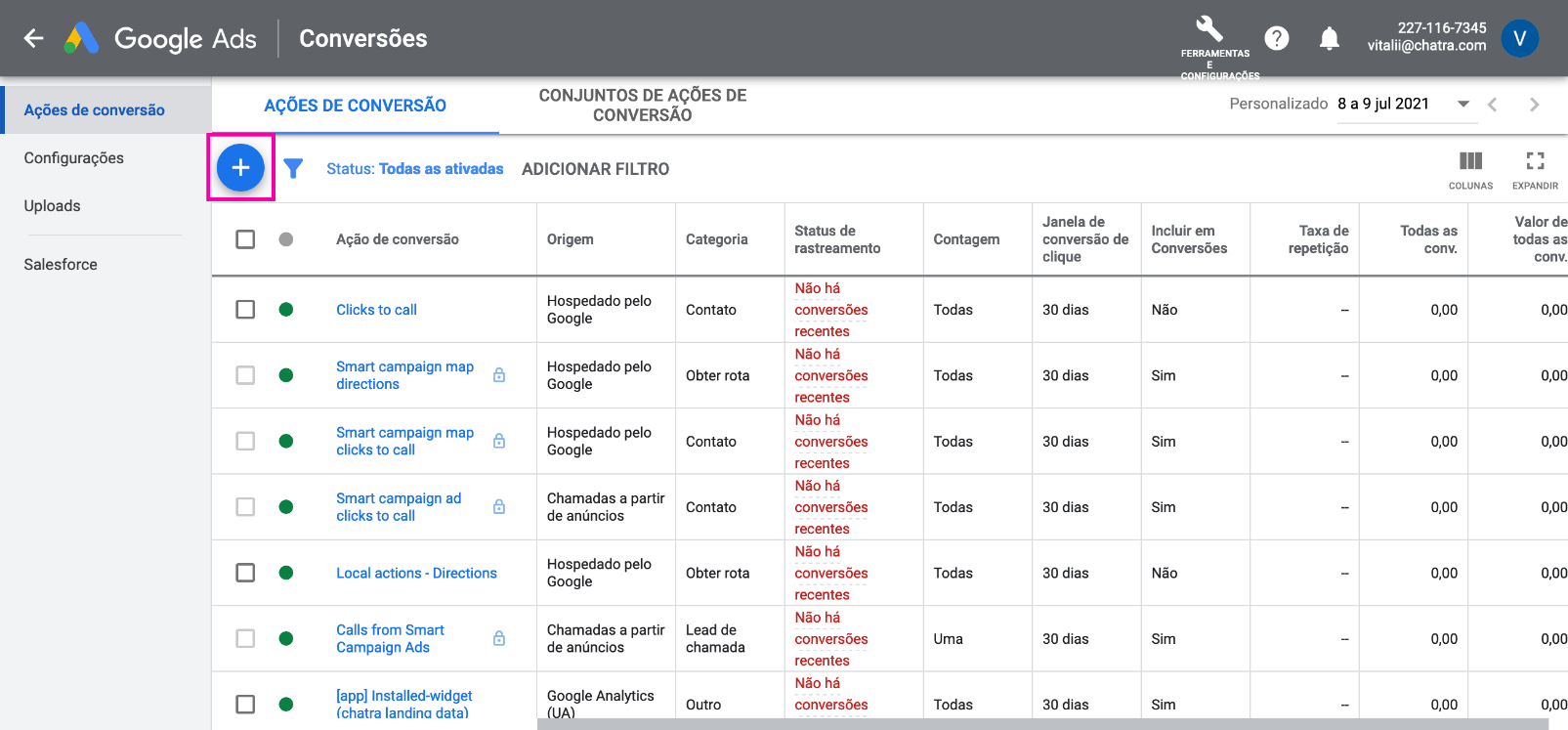 Captura de tela: como criar conversão no Google Ads