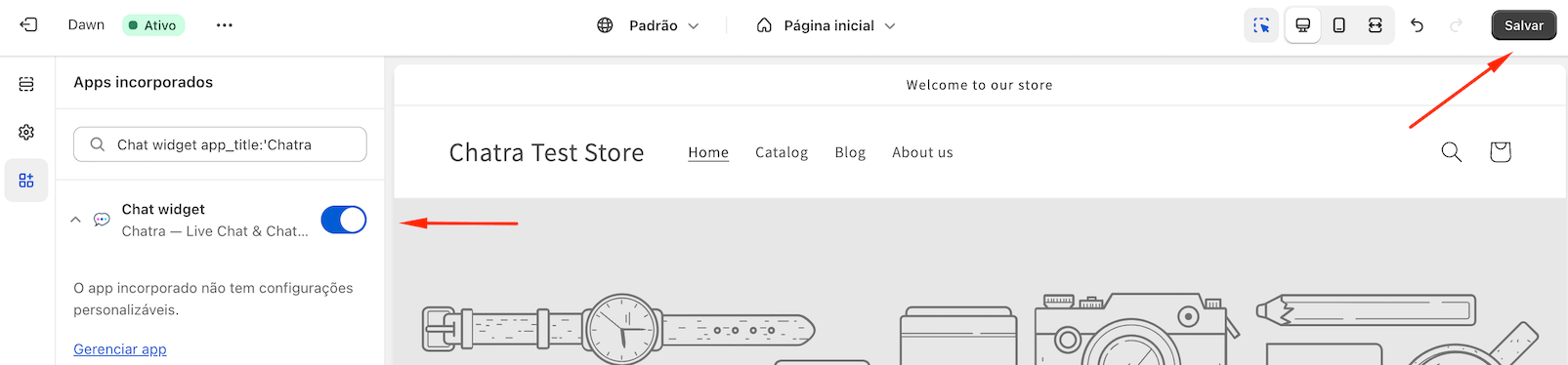 Ative o aplicativo Chatra no Shopify